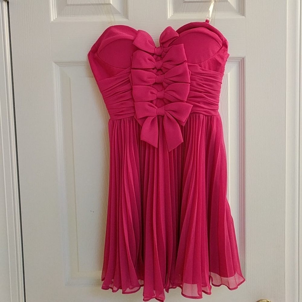 Pink strapless dress